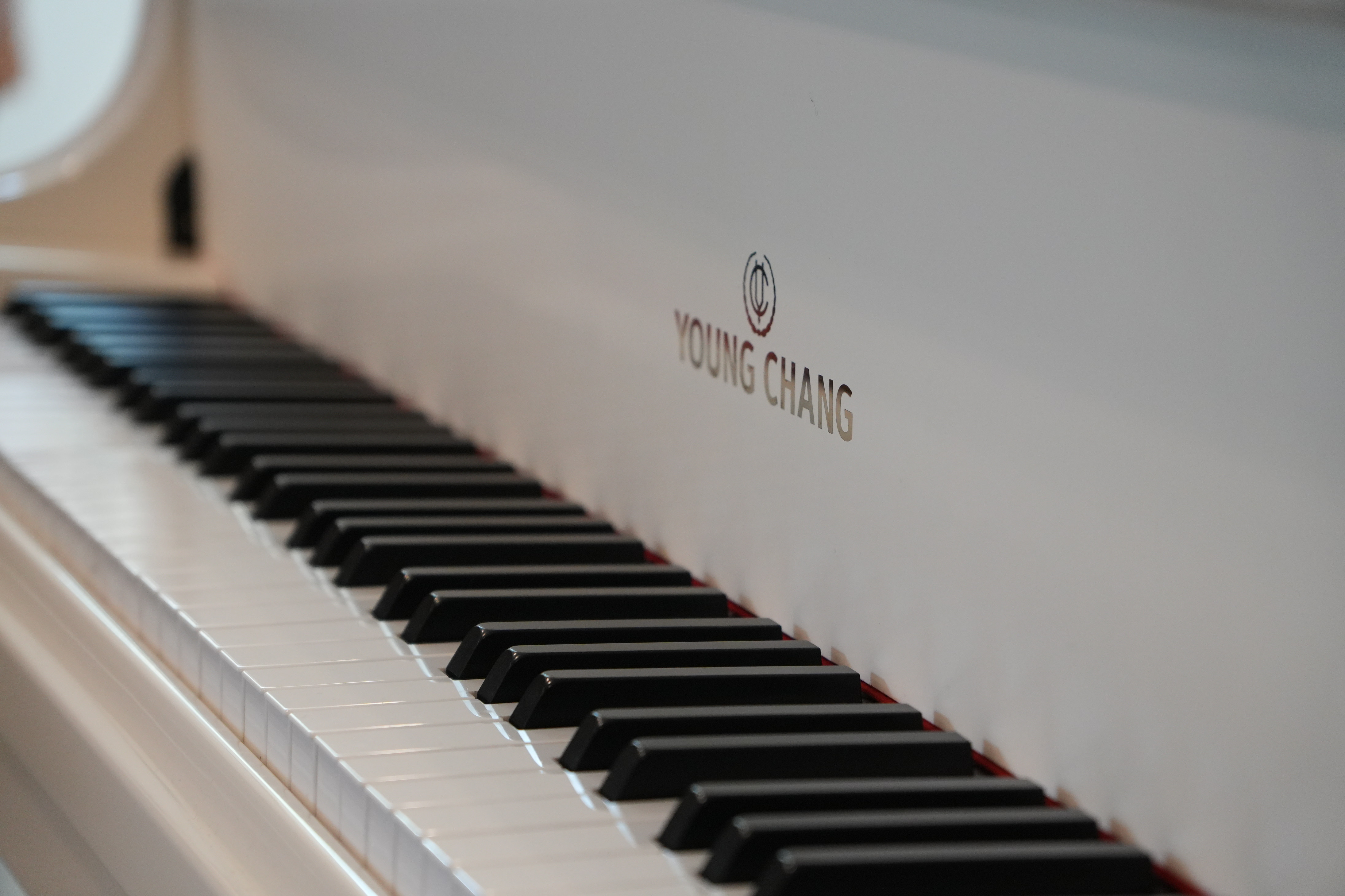 Young Chang Y150 Grand Piano in White – Gallery image – Roberts Pianos Houston