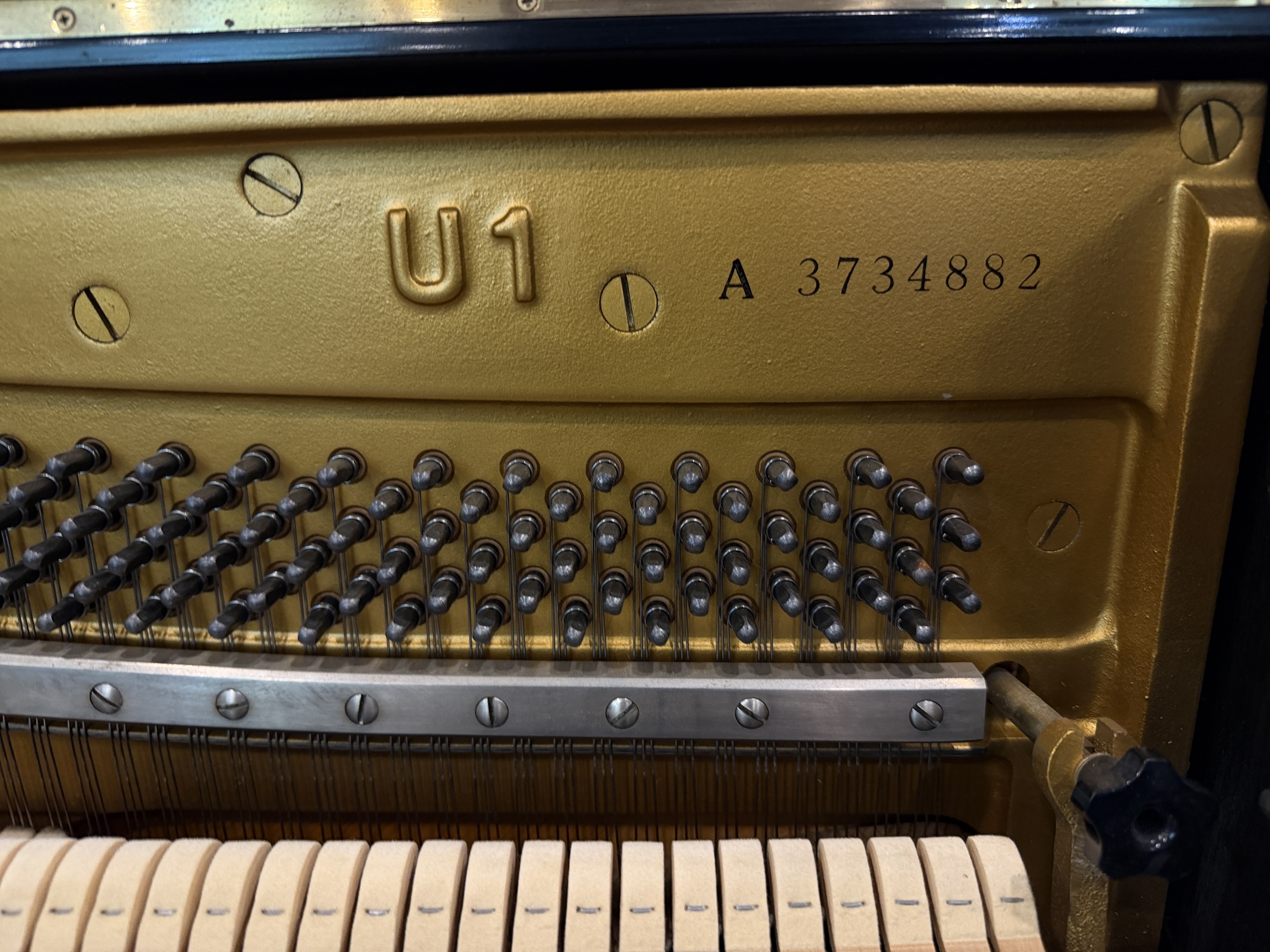 Yamaha U1 Upright Piano in Black Polyester – Gallery image – Roberts Pianos Houston