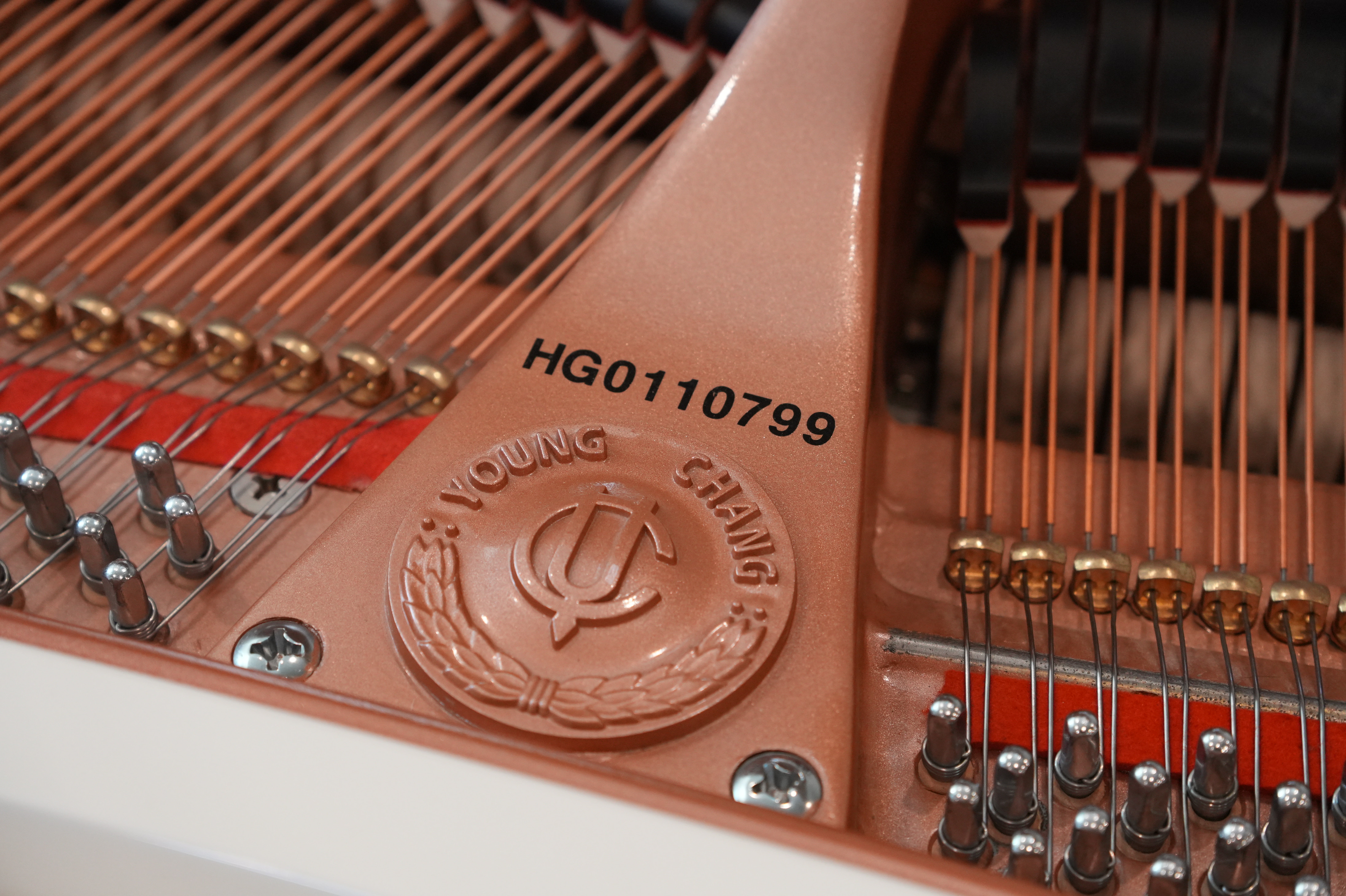 Young Chang Y150 Grand Piano in White – Gallery image – Roberts Pianos Houston