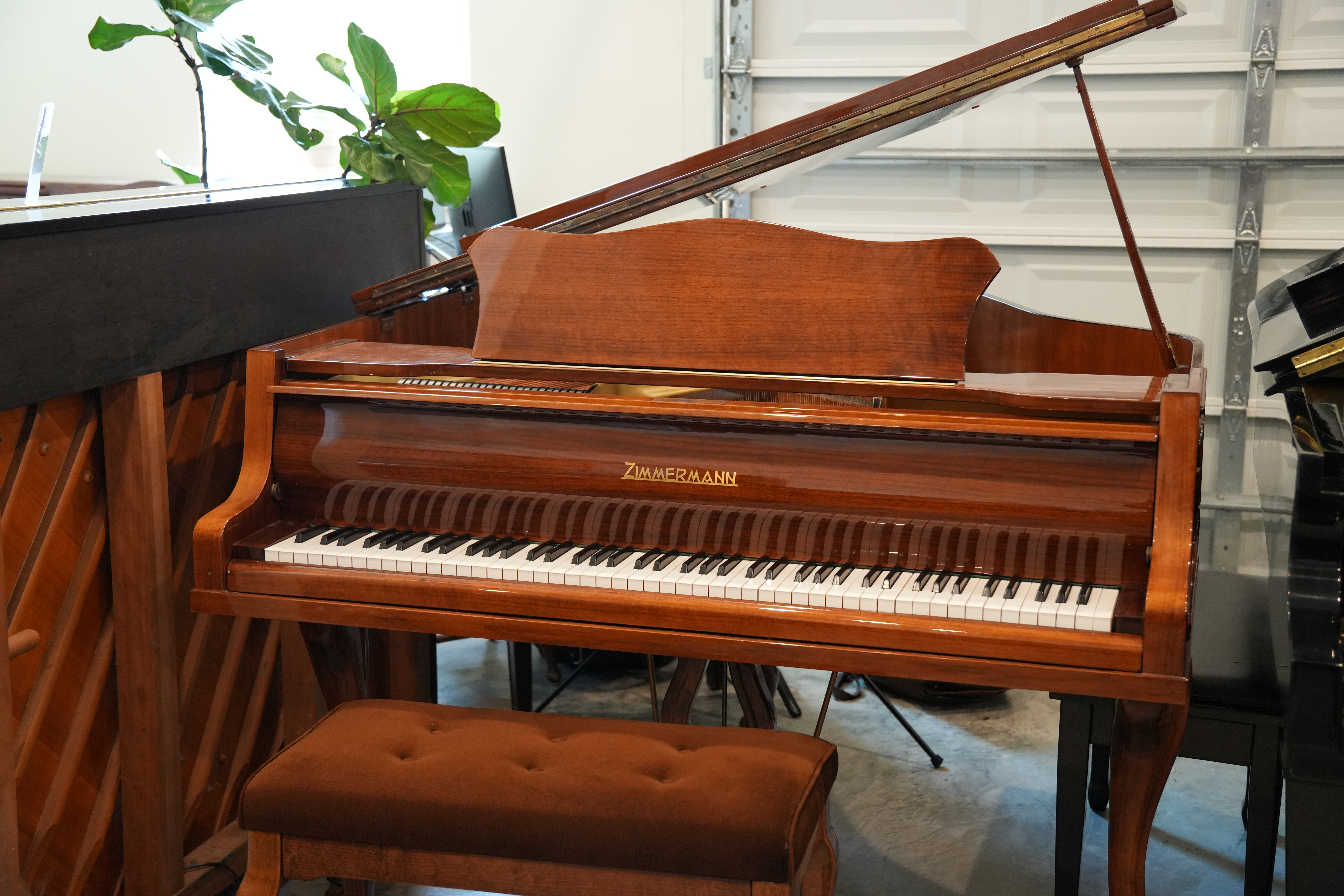 Zimmermann Grand Piano in cherry wood lacquer – Inventory thumbnail – Roberts Pianos Houston