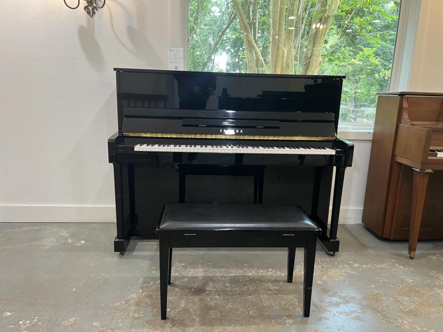 Yamaha T121 Upright Piano in Black Polyester – Featured image – Roberts Pianos Houston