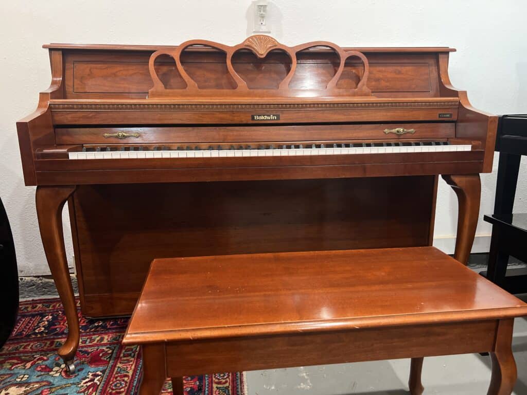 Baldwin Console Piano Piano in Mahogany – Sold piano – Roberts Pianos Houston