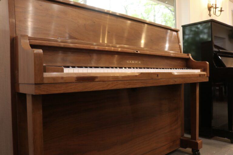 Samick SS3 Upright Piano in Mahogany – Featured image – Roberts Pianos Houston