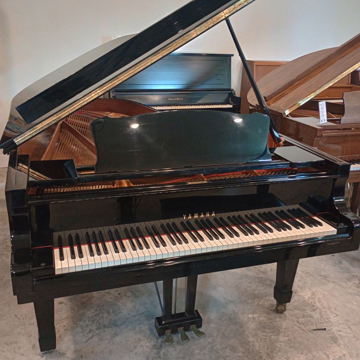 Yamaha C7 Grand Piano in Black Polyester – Featured image – Roberts Pianos Houston
