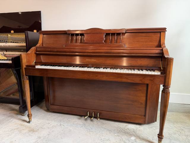 Charles Walter Console Piano in Mahogany – Inventory thumbnail – Roberts Pianos Houston