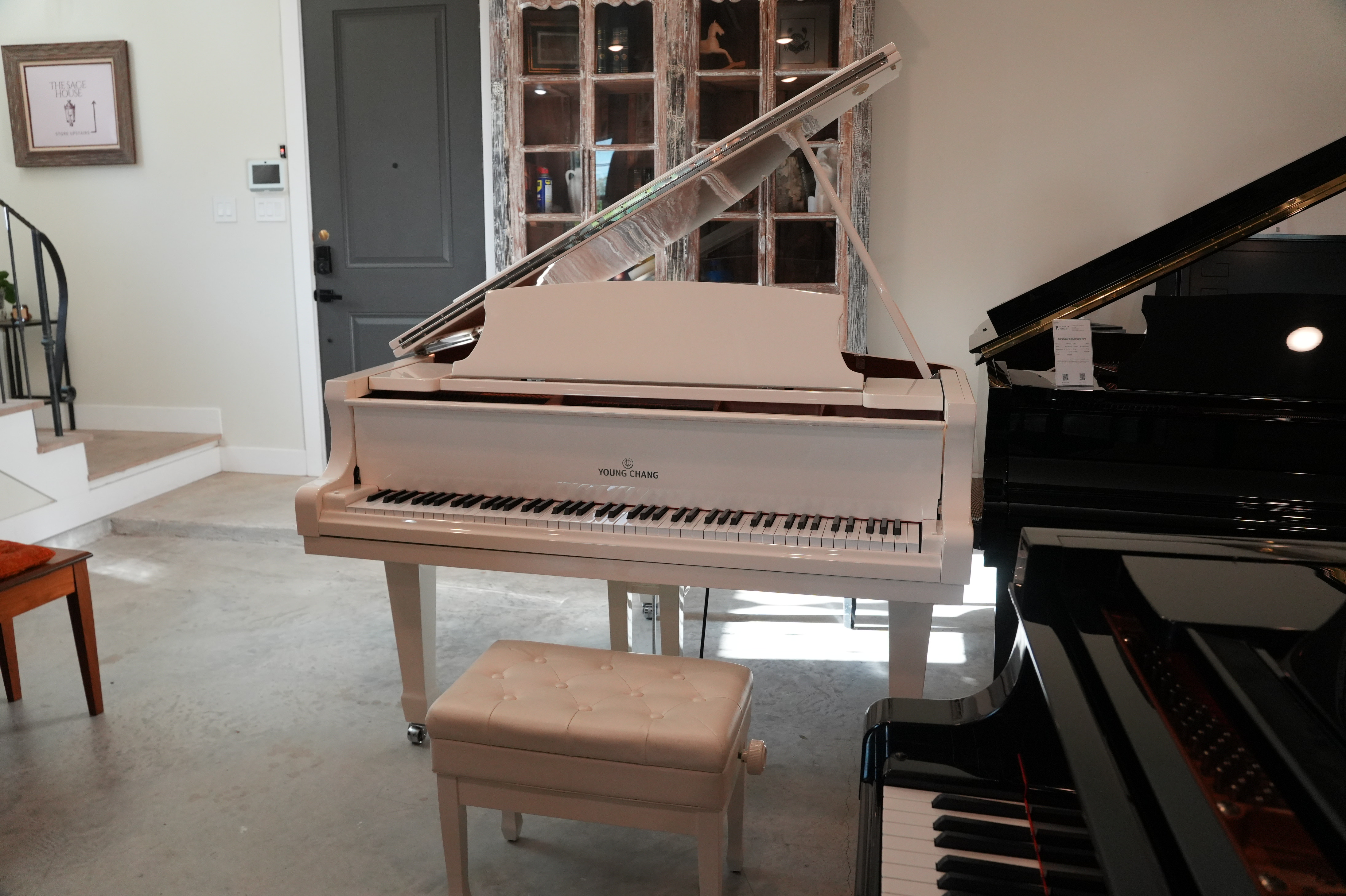 Young Chang Y150 Grand Piano in White – Featured instrument – Roberts Pianos Houston