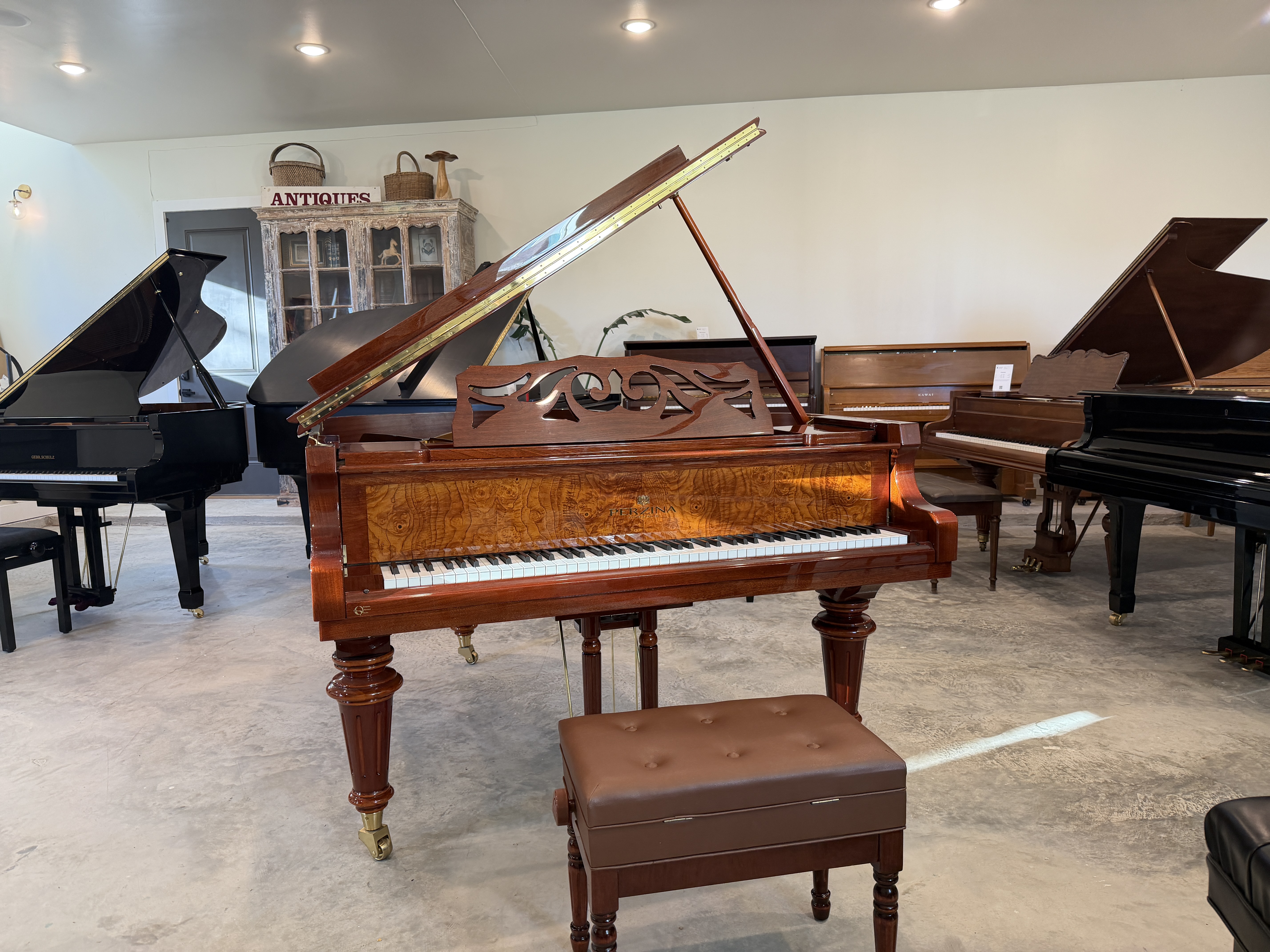 Perzina Gp187 Grand Piano in Walnut – Sold piano – Roberts Pianos Houston